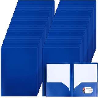 Foto 1 | Foto 1 | Paquete De 50 Carpetas De Plástico Patelai Con Bolsillo Tamaño Carta, Color Azul - Venta Internacional.