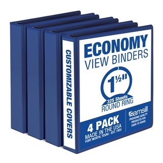 Foto 1 | Foto 1 | Binder Samsill Economy, 1.5 Pulgadas, 3 Anillos, Azul, Paquete De 4 - Venta Internacional.