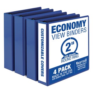 Foto 1 | Foto 1 | Binder Samsill Economy, 2 Pulgadas, 3 Anillos, Azul, Paquete De 4 - Venta Internacional.
