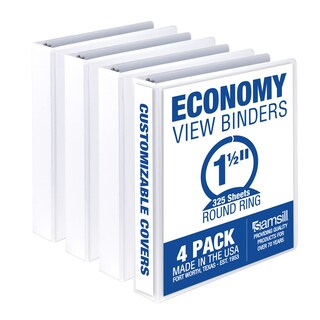 Foto 1 | Foto 1 | Binder Samsill Economy, 1.5 Pulgadas, 3 Anillos Blancos, Paquete De 4 - Venta Internacional.
