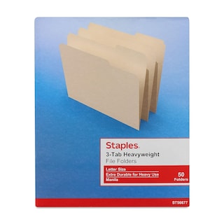 Foto 3 | Foto 3 | Carpeta De Archivos Staples, Gruesa, Con Lengüeta Cortada 1/3, Tamaño Carta - Venta Internacional.