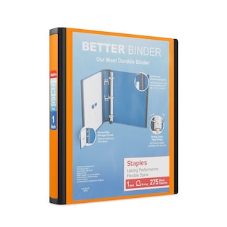 Foto 1 | Foto 1 | Binder Staples Better De 1 Pulgada En D, 3 Anillas, Vista Naranja, 275 Hojas - Venta Internacional.
