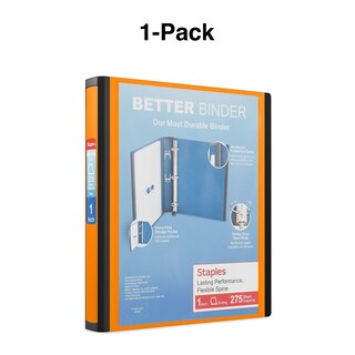 Foto 7 | Foto 7 | Binder Staples Better De 1 Pulgada En D, 3 Anillas, Vista Naranja, 275 Hojas - Venta Internacional.
