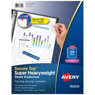 Foto 1 | Foto 1 | Protectores De Sábanas Avery Diamond Clear Super Heavyweight X25 - Venta Internacional.