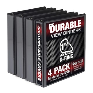 Foto 1 | Foto 1 | Binder Samsill - Anillo En D Duradero De 1.5 Pulgadas (4 Unidades), Color Negro - Venta Internacional.