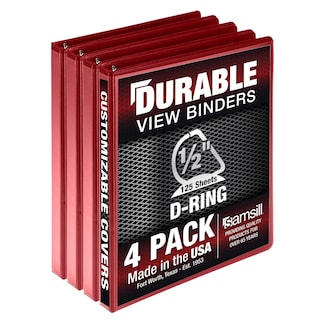 Foto 1 | Foto 1 | Binder Samsill Durable, 0,5 Pulgadas, Rojo, Paquete De 4, 125 Páginas - Venta Internacional.