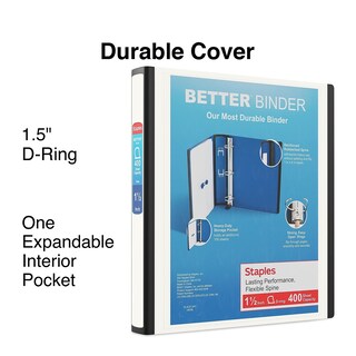 Foto 2 | Foto 2 | Anillas En D Better View De Binder Staples, 1.5 Pulgadas, Blancas - Venta Internacional.