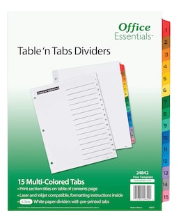 Foto 1 | Foto 1 | Separadores De Mesa Y Pestañas Avery Office Essentials 8 5 X 11 Unidades Paquete De 6 - Venta Internacional.
