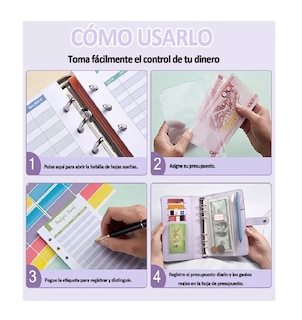 Foto 4 | Foto 4 | Libreta de Piel Cuaderno de Carpetas BELUG color Morado con Blanco