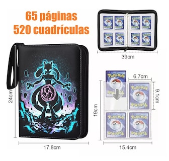 Foto 2 | Foto 2 | Tarjetero Pokémon Yugioh 4 Bolsillos Tarjetas Álbum 520, Negro