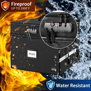 Foto 2 | Foto 2 | Caja De Documentos Ignífuga Deego De 2 Capas Con Cierre Resistente Al Agua - Venta Internacional.