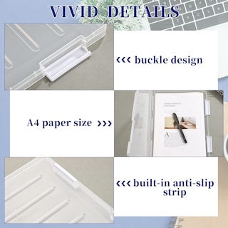Foto 4 | Foto 4 | Caja De Almacenamiento De Archivos Gersoniel Transparente A4 Con Hebillas X4 - Venta Internacional.