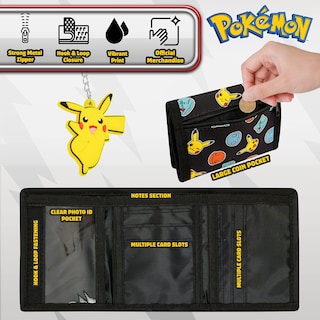 Foto 4 | Foto 4 | Set De Cartera Y Llavero Pokémon Trifold Para Niños - Venta Internacional.