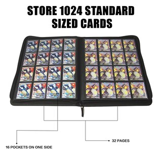 Foto 7 | Foto 7 | Carpeta De Tarjetas Coleccionables Con 16 Bolsillos Y Más De 1000 Bolsillos Para Tcg, Color Negro - Venta Internacional.