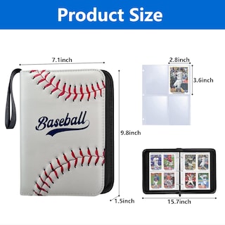 Foto 4 | Foto 4 | Carpeta De Béisbol Con 4 Bolsillos, 400 Tarjetas, Impermeable - Venta Internacional.