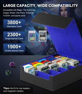 Foto 3 | Foto 3 | Caja De Almacenamiento De Tarjetas Coleccionables Moko 3800+ Mtg Con Separadores, Negro Y Azul - Venta Internacional.