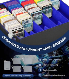 Foto 4 | Foto 4 | Caja De Almacenamiento De Tarjetas Coleccionables Moko 3800+ Mtg Con Separadores, Negro Y Azul - Venta Internacional.