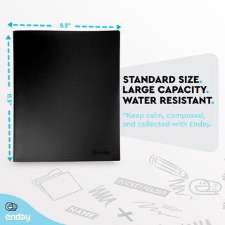 Foto 5 | Foto 5 | Carpeta Enday De Plástico Con Bolsillos Y Puntas, 6 Unidades, Color Negro - Venta Internacional.