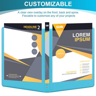 Foto 4 | Foto 4 | Binder Suin, 3 Anillas, 0,5 Pulgadas, Con 2 Bolsillos Interiores, Paquete De 6 - Venta Internacional.