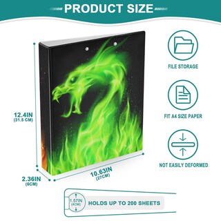 Foto 4 | Foto 4 | Carpeta Portapapeles Wamika Fire Dragon 3 Anillas 4 Cm 200 Hojas - Venta Internacional.