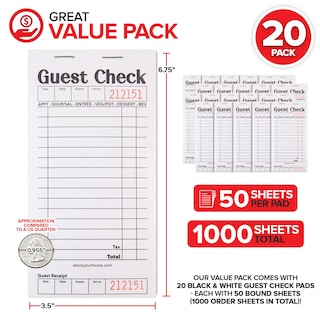 Foto 2 | Foto 2 | Cuadernos De Cheques Para Invitados Stock Your Home Blanco Y Negro (paquete De 20) - Venta Internacional.
