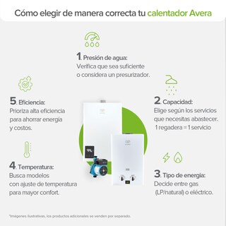 Foto 5 | Foto 5 | Calentador De Agua Instantáneo 2.5 Servicios Gas NAT Avera C12lnat Blanco