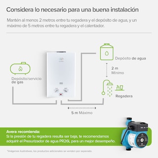 Foto 8 | Foto 8 | Calentador De Agua Instantáneo 1 Servicio Gas NAT Avera C6lnat Blanco