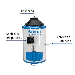 Foto 2 | Foto 2 | Calentador de paso Foset 6L gas L.P. piezo eléctrico