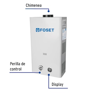 Foto 2 | Foto 2 | Calentador de Agua Foset CALE-13I color Blanco Boiler Paso Instantáneo 3 Baños Gas LP 13 L