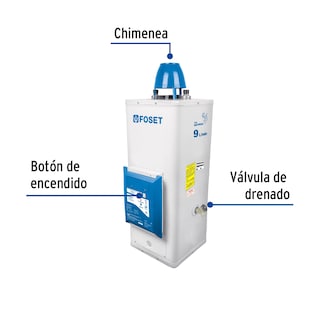 Foto 2 | Foto 2 | Calentador Electrónico De Paso Foset 9 L 2 Servicios Gas Natural