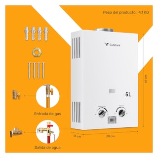 Foto 5 | Foto 5 | Calentador De Agua Instantaneo De Paso 6 Litros Gas Lp Gutstark Home