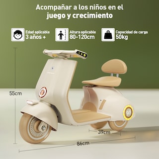 Foto 6 | Foto 6 | Mini Moto Eléctrica Vintage Infantil Honey Whale Bdq-916 Beige