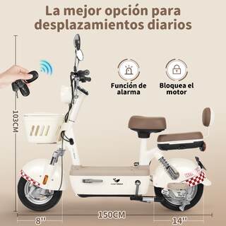 Foto 5 | Foto 5 | Motobici Eléctrica Honey Whale U4s Blanco