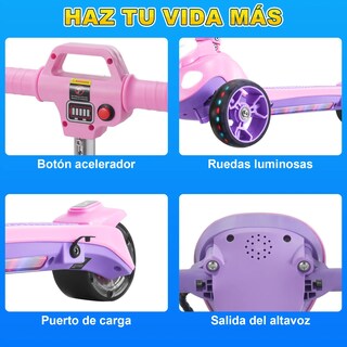 Foto 6 | Foto 6 | Scooter Eléctrico Infantil Honey Whale Rm2 Pro Rosa