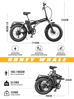 Foto 7 | Foto 7 | Bicicleta Electrica Plegable Honey Whale F6-s Negro