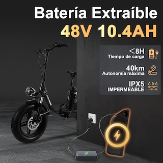 Foto 4 | Foto 4 | Bicicleta Eléctrica Plegable Honey Whale Bk05 Negra
