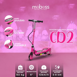Foto 4 | Foto 4 | Scooter Eléctrico Infantil Plegable Moboss Cd2 12v Rosa