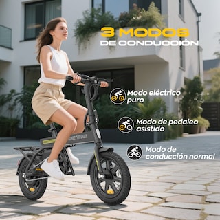 Foto 4 | Foto 4 | Bicicleta Electrica Plegable Honey Whale B20 Negro