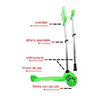 Foto 2 | Foto 2 | Scooter + Kit de Protección Laviga MGVR-T3NGFU Multicolor con Ruedas Led