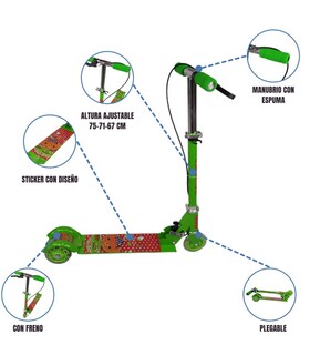 Foto 2 | Foto 2 | Scooter de Pie Genérica Sys310 con Luces color Verde