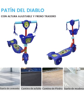 Foto 3 | Foto 3 | Scooter para Niños Patín del Diablo Luces y Sonidos Ajustable Azul