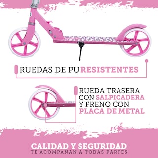 Foto 5 | Foto 5 | Scooter Plegable GuevaraSports Rosa Patín Portátil