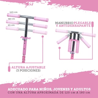 Foto 6 | Foto 6 | Scooter Plegable GuevaraSports Rosa Patín Portátil