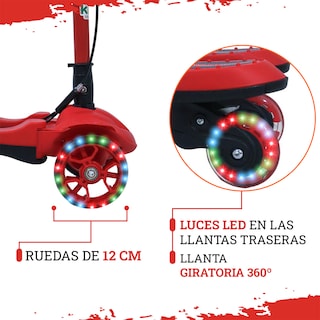 Foto 4 | Foto 4 | Scooter Guevara Sports de Equilibrio Rojo 4 Llantas y Luz Led