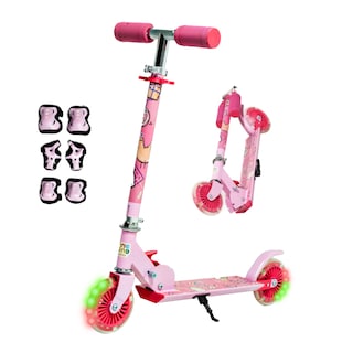Foto 1 | Foto 1 | Patín del Diablo Infantil Guevara Sports Rosa Plegable y Ajustable con 3 Ruedas y Luz Led para Niñas y Niños