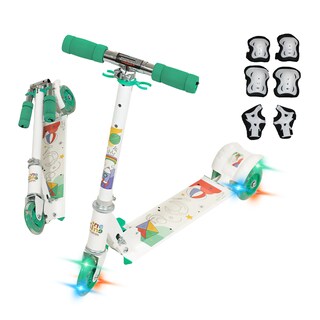 Foto 8 | Foto 8 | Patín del Diablo Infantil Guevara Sports Blanco Plegable y Ajustable con 3 Ruedas y Luz Led para Niños