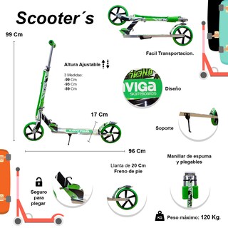 Foto 2 | Foto 2 | Scooter Plegable Patín Juvenil Diseño Grafiti Color Verde