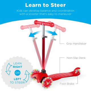 Foto 4 | Foto 4 | Kick Scooter Best Choice Products Para Niños Con Ruedas Iluminadas, Color Rojo - Venta Internacional.