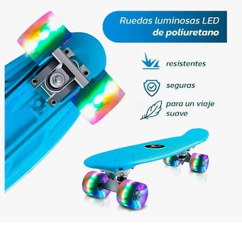 Foto 3 | Foto 3 | Patineta Penny Board Tabla Skate Con Ruedas Luminosas Led
