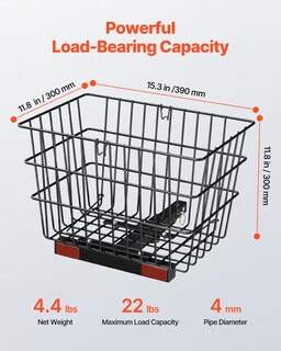 Foto 2 | Foto 2 | Cesta Trasera Para Patinete Vevor Alambre Metálico Resistente De 10 Kg De Capacidad - Venta Internacional.